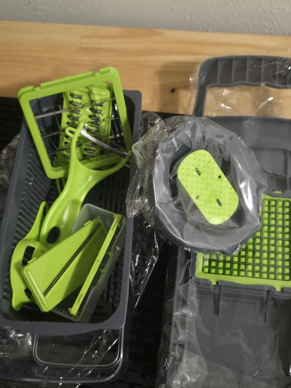 16-1 Multi-Function Vegetable Chopper and Slicer - Lime Green & Gray